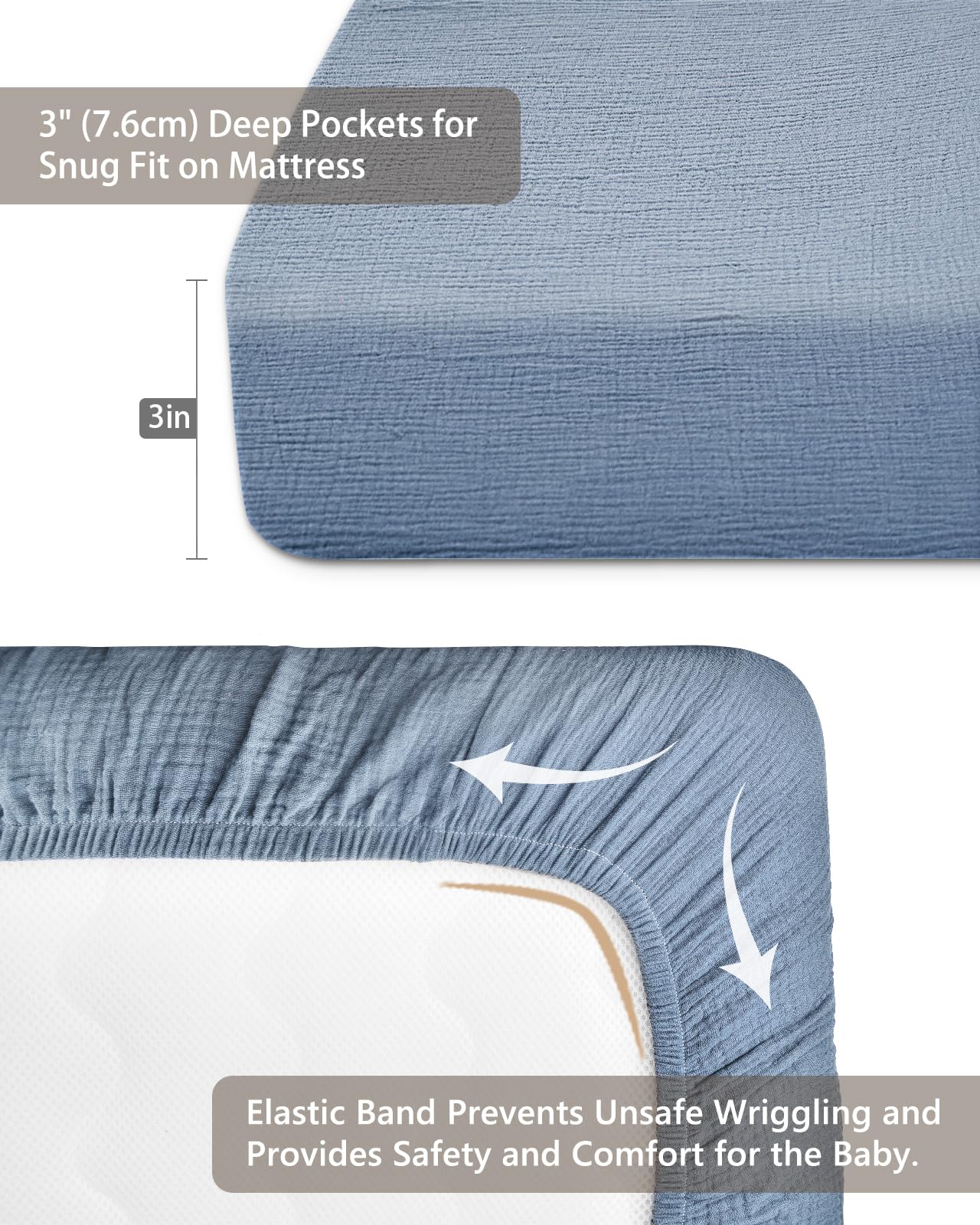 Meowcards pack n play sheet 39x27x3 fits standard mattresses securely