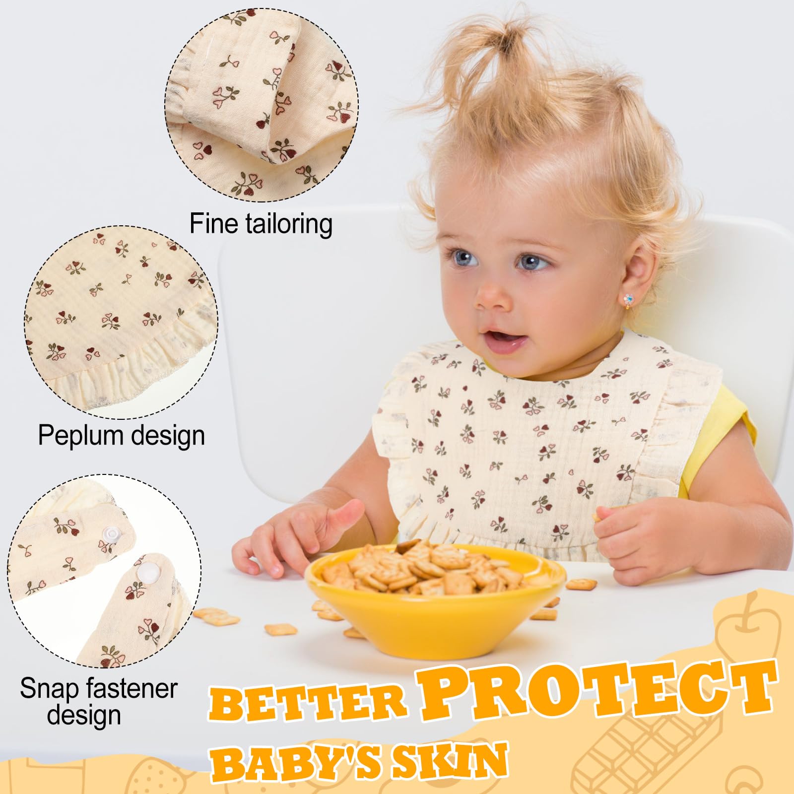 Mepase baby bib with cute ruffle design adds stylish daily wear
