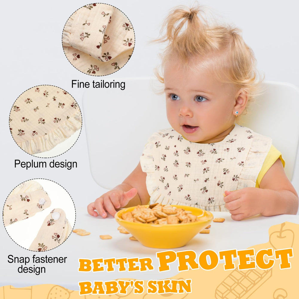 Mepase baby bib with cute ruffle design adds stylish daily wear
