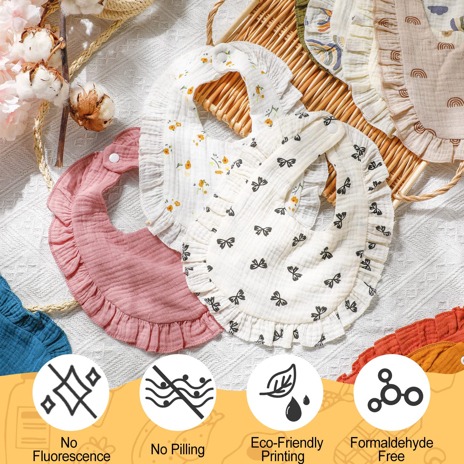 Mepase bibs help keep skin dry during drool moments.