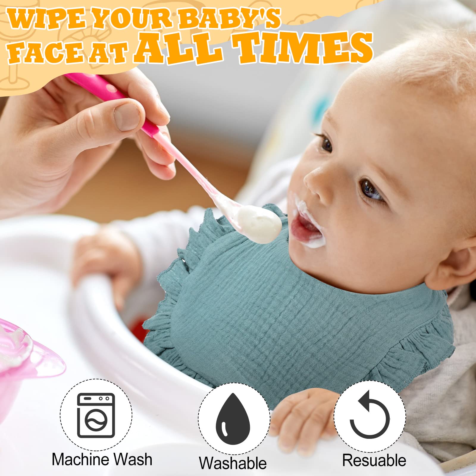 Mepase newborn-size bibs folded compact for travel