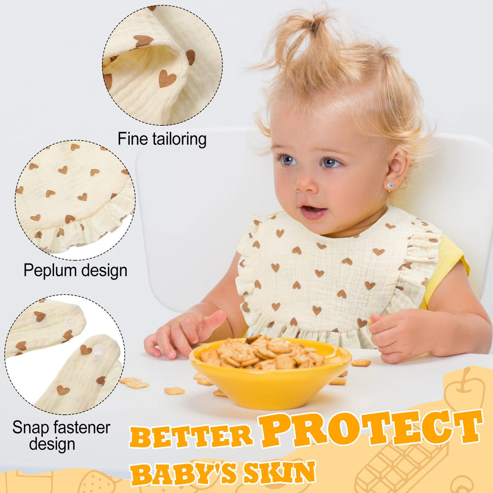 Mepase bibs with ruffled design add cute daily flair