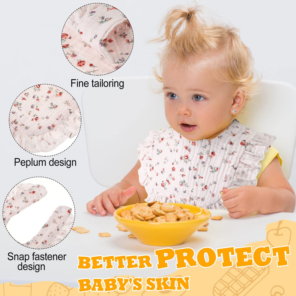 Mepase muslin bibs soft cotton texture supports baby skin comfort and dryness.