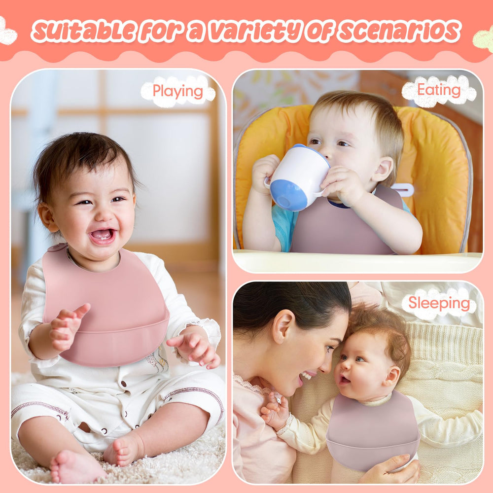 Mepase buckle-design durable bib: secure snaps provide reliable wear during busy mealtimes.