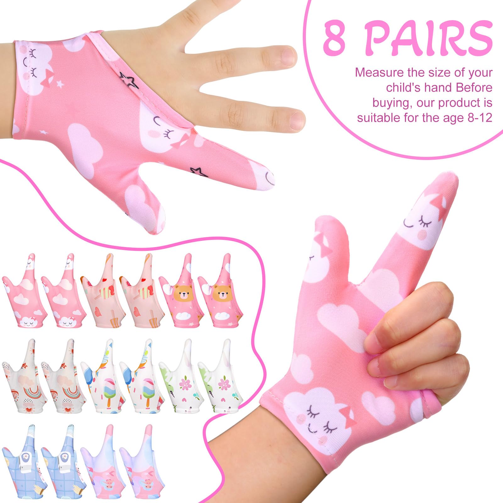 Mepase guard gloves feature two-finger design for easy wear on both hands.
