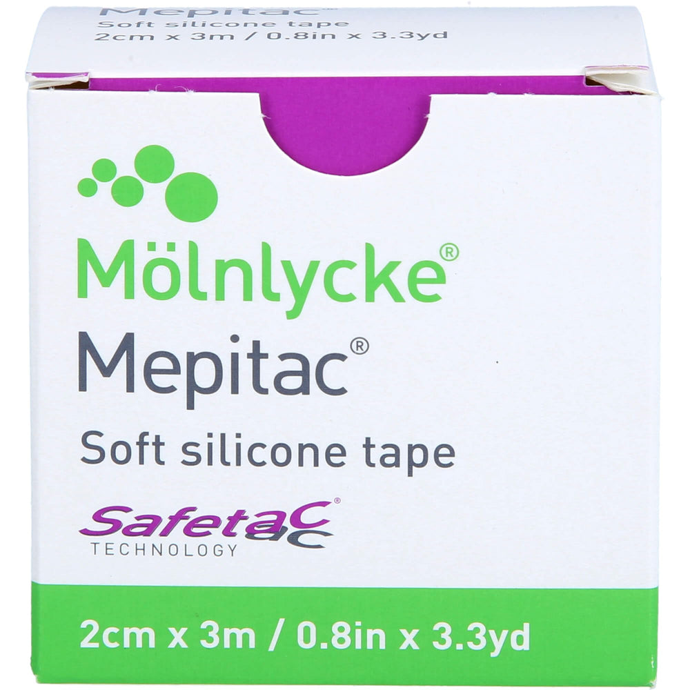 Mepitac roll 2cm 3m packaging with waterproof silicone tape for fragile skin
