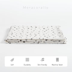 Meracorallo Muslin Swaddle blanket 110 cm square demonstrating generous size