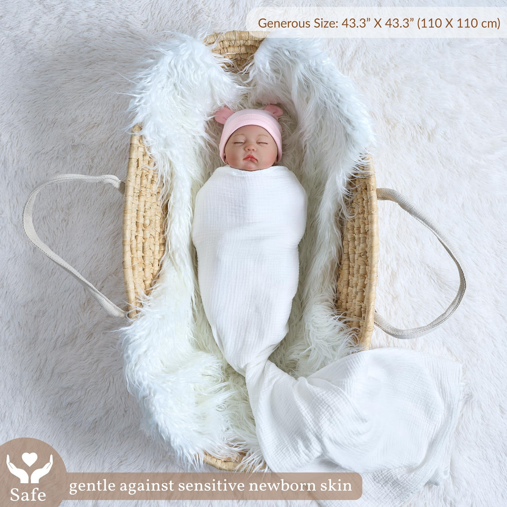 Meracorallo muslin swaddle blanket baby wrap for secure swaddling days.