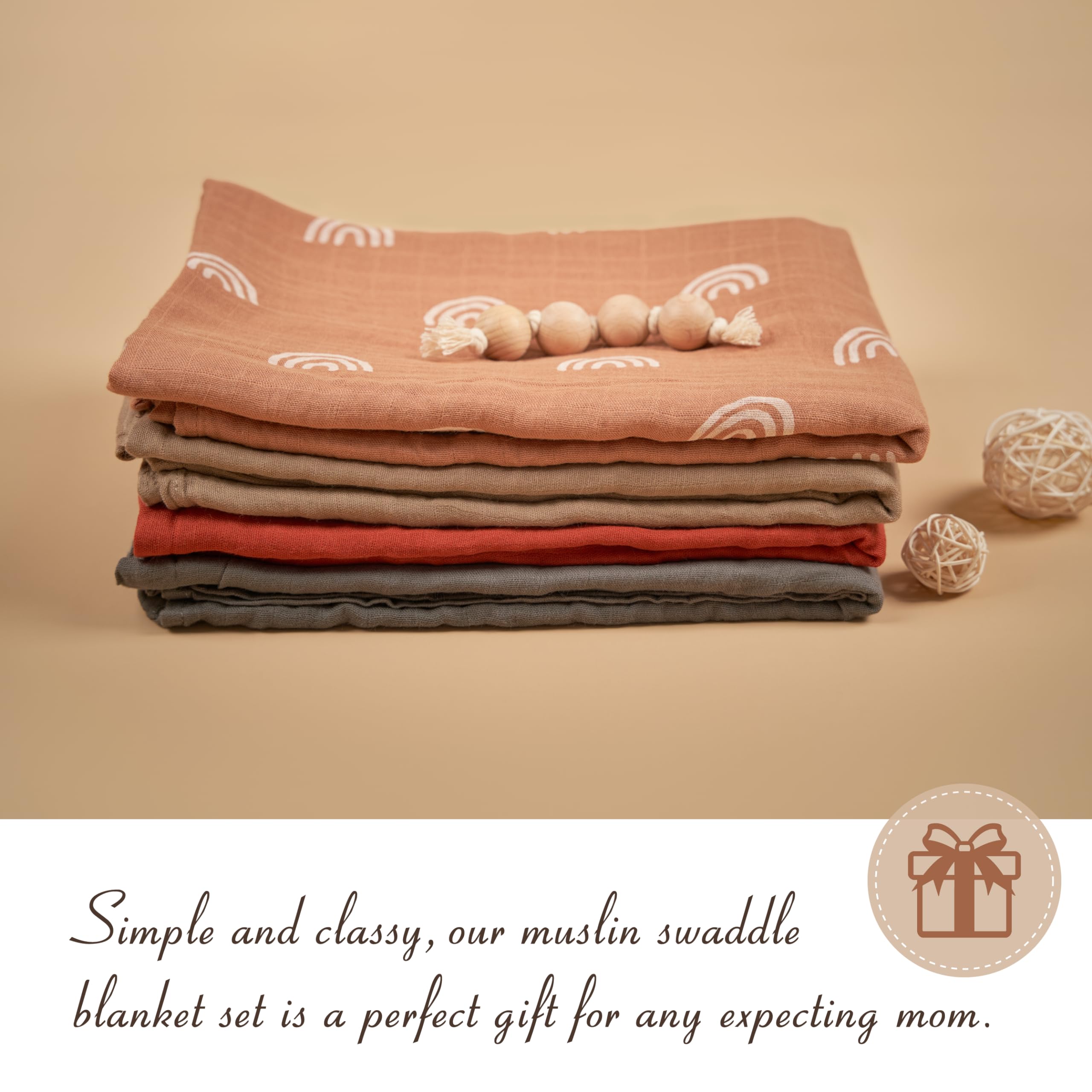Meracorallo Muslin Swaddle Blanket burp cloth view shows practical multi-use capability.