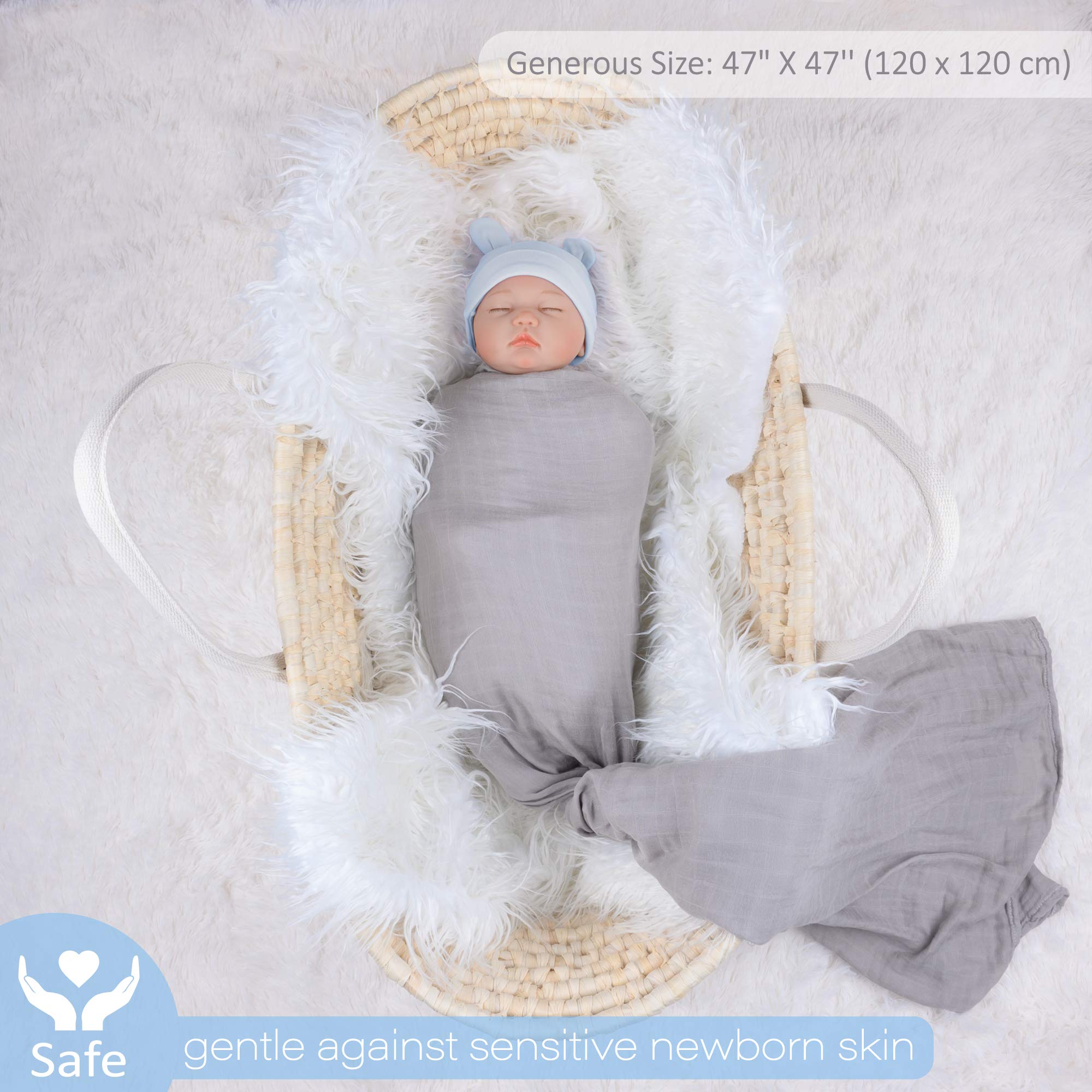 Meracorallo muslin swaddle blanket pack of 3 neutral colors offers versatile baby wraps