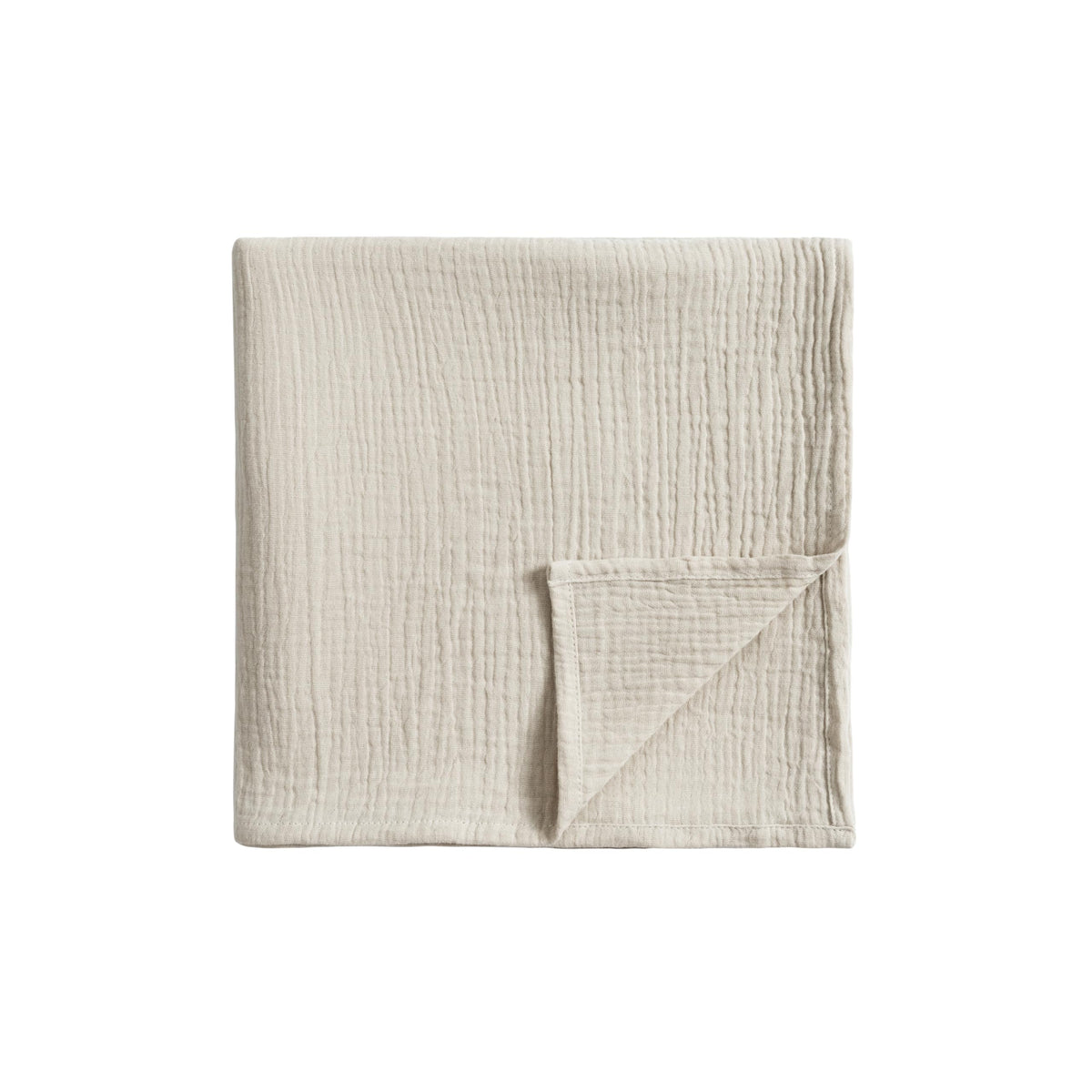 Meracorallo muslin swaddle blanket beige shows gentle, breathable cotton for baby comfort.