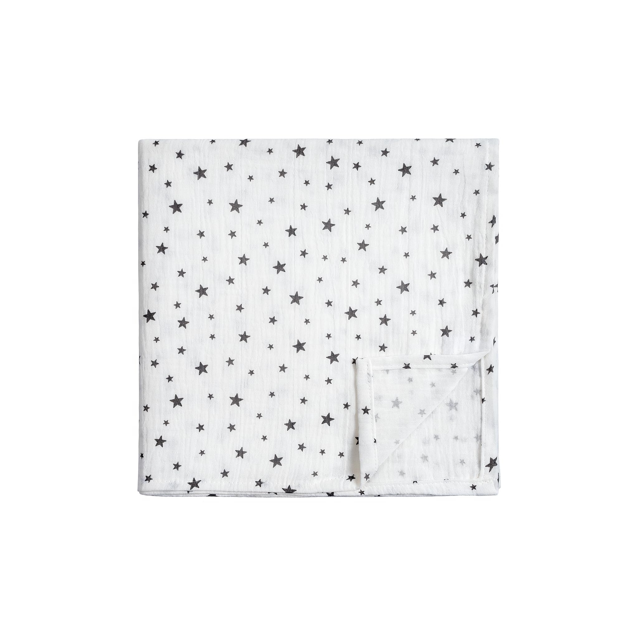 Meracorallo Muslin Swaddle blanket star pattern close-up for breathable newborn comfort