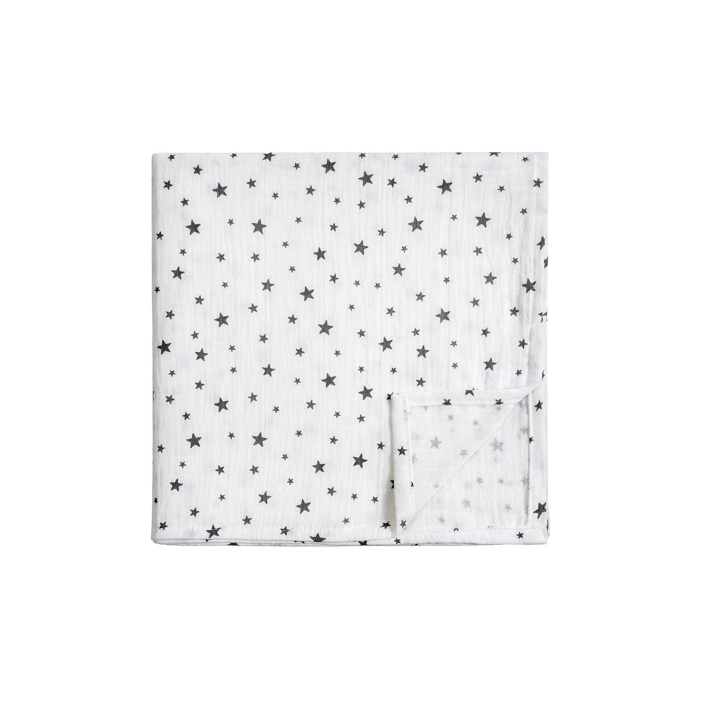 Meracorallo Muslin Swaddle blanket star pattern close-up for breathable newborn comfort