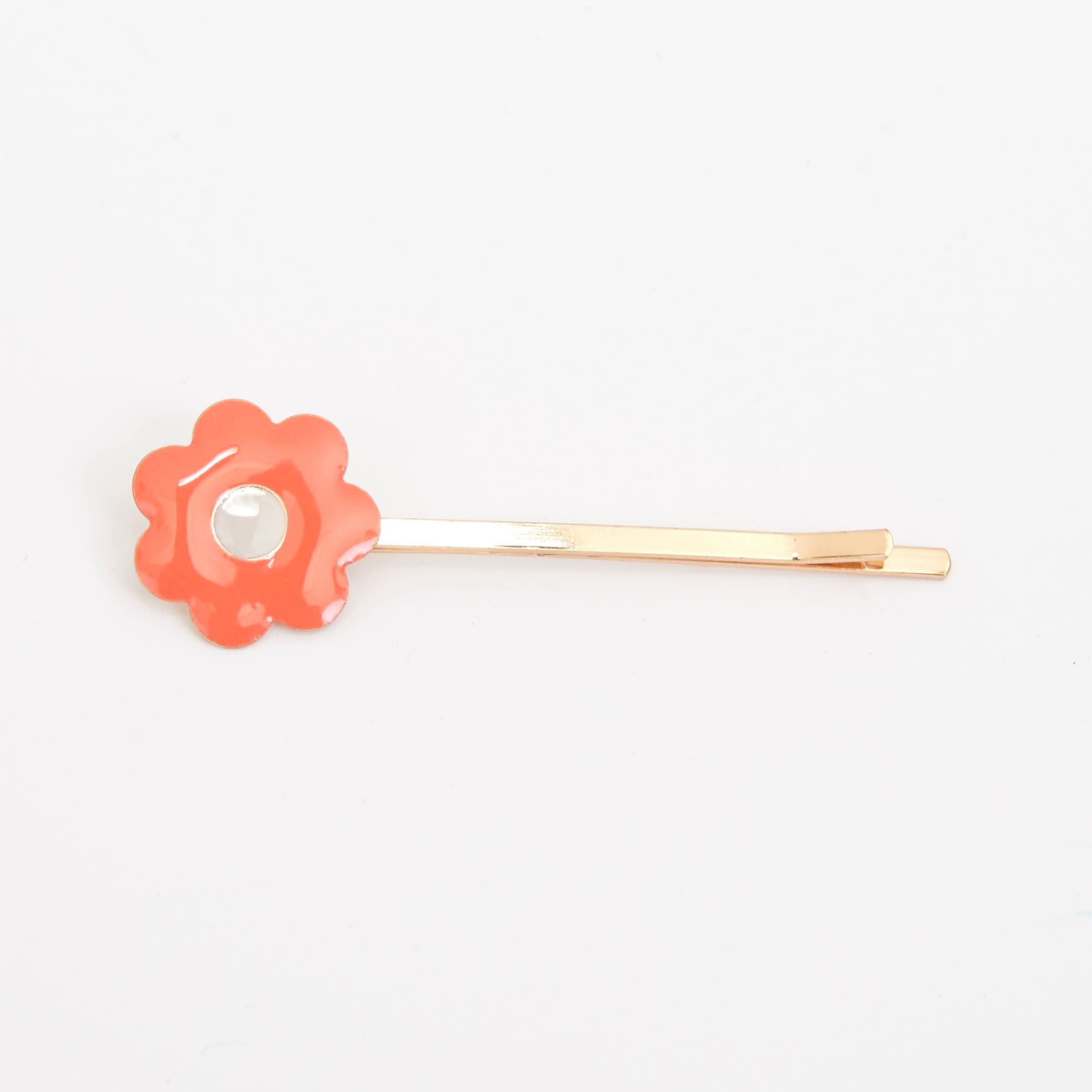 Meri Meri gold-tone hair slide featuring pastel enamel daisy for weddings and parties
