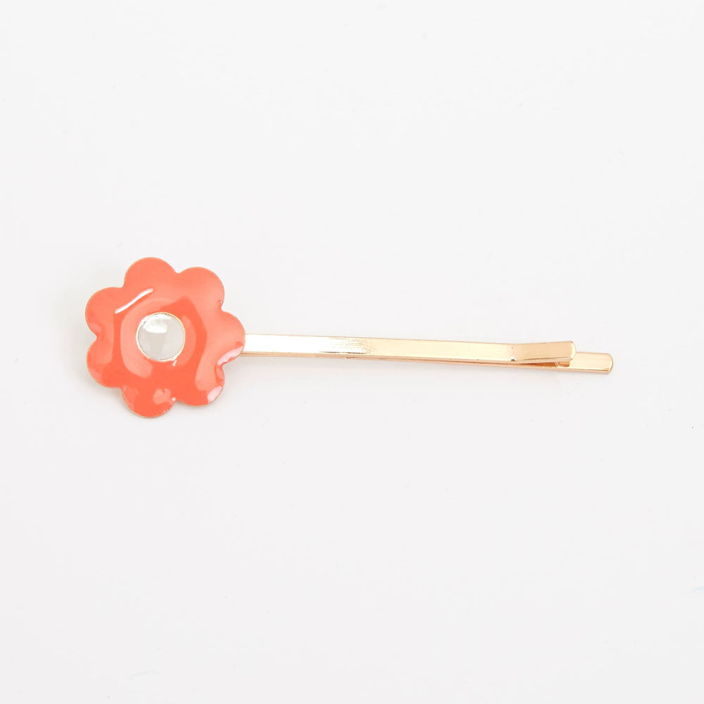 Meri Meri gold-tone hair slide featuring pastel enamel daisy for weddings and parties