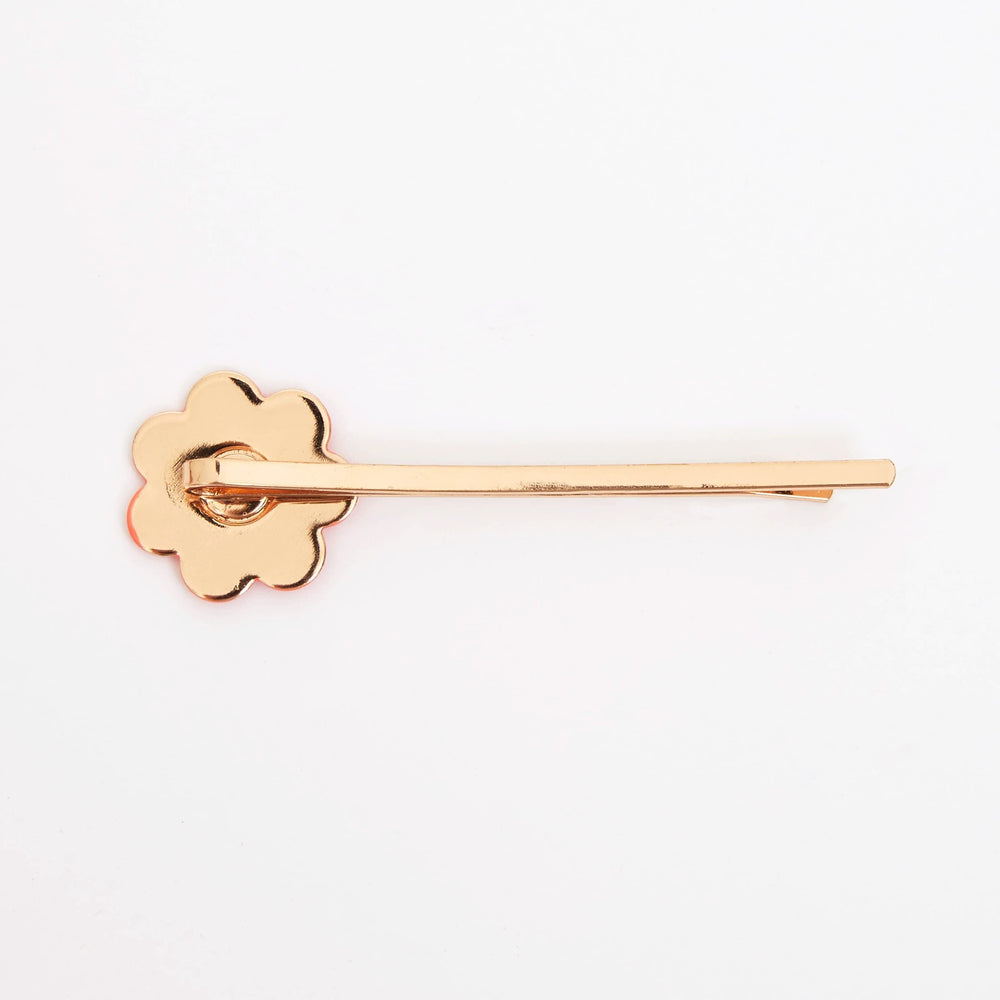 Meri Meri daisy enamel hair slides in gilt brass illuminate braids