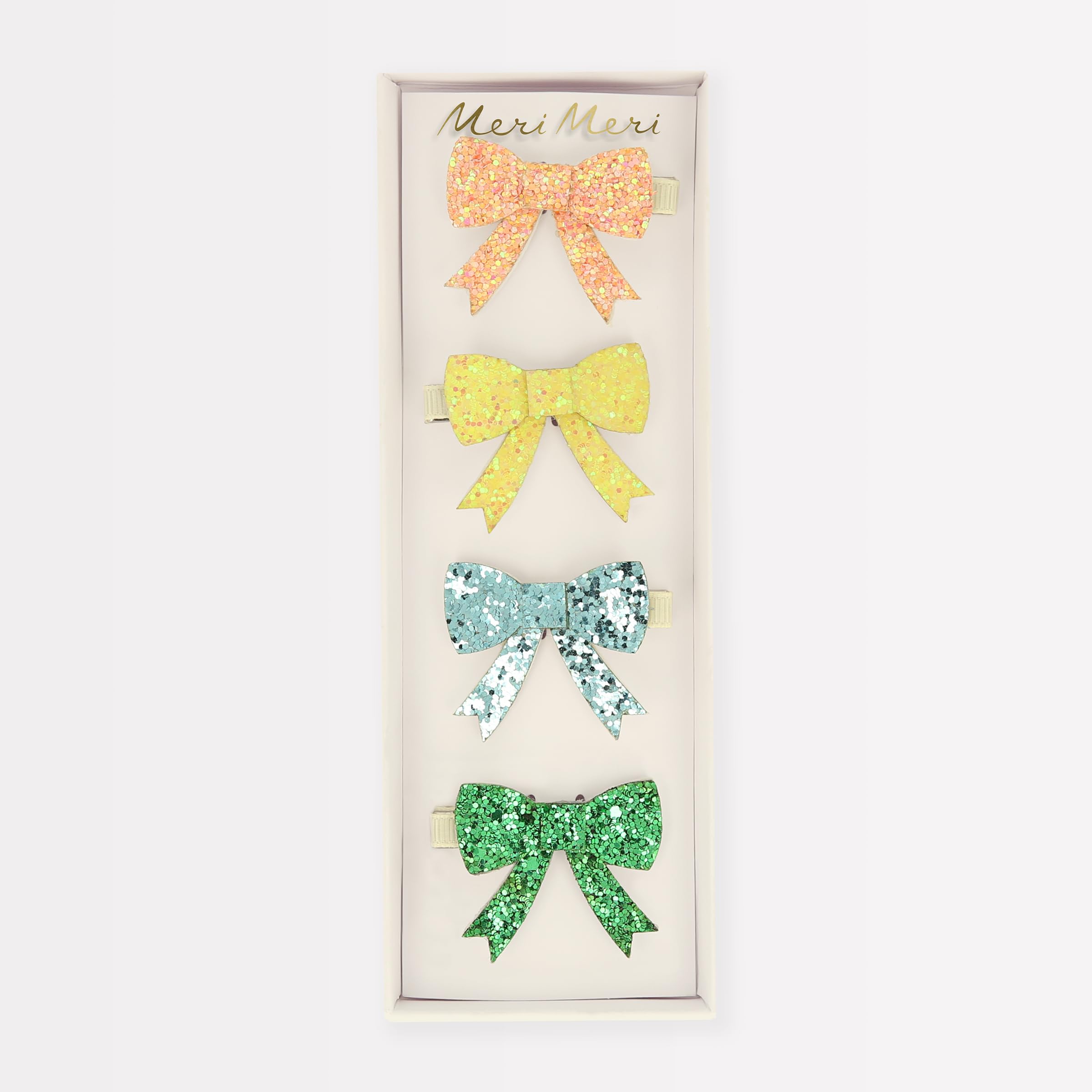 Meri Meri gift-ready glitter bows make a delightful accessory gift.