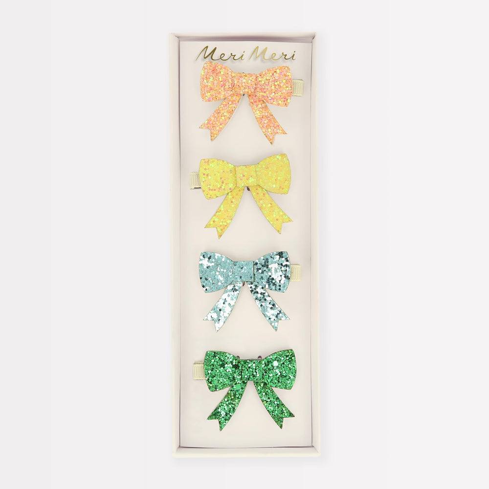 Meri Meri gift-ready glitter bows make a delightful accessory gift.