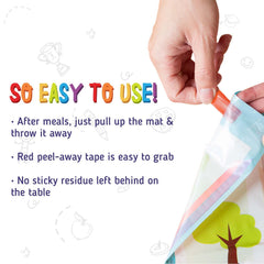Merka disposable placemats colors brighten table and spark color recognition.
