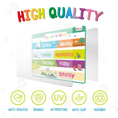 merka kids placemats showing days of the week to build daily routines