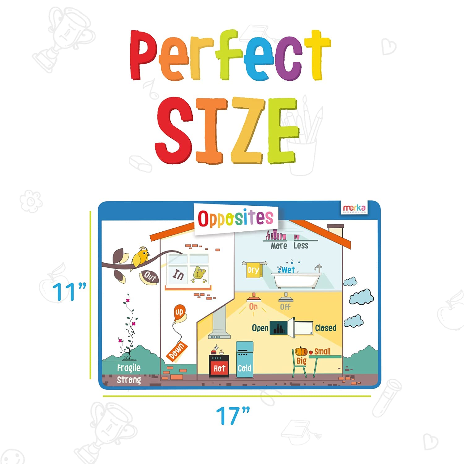 merka kids placemats have slip-resistant backing to stay in place