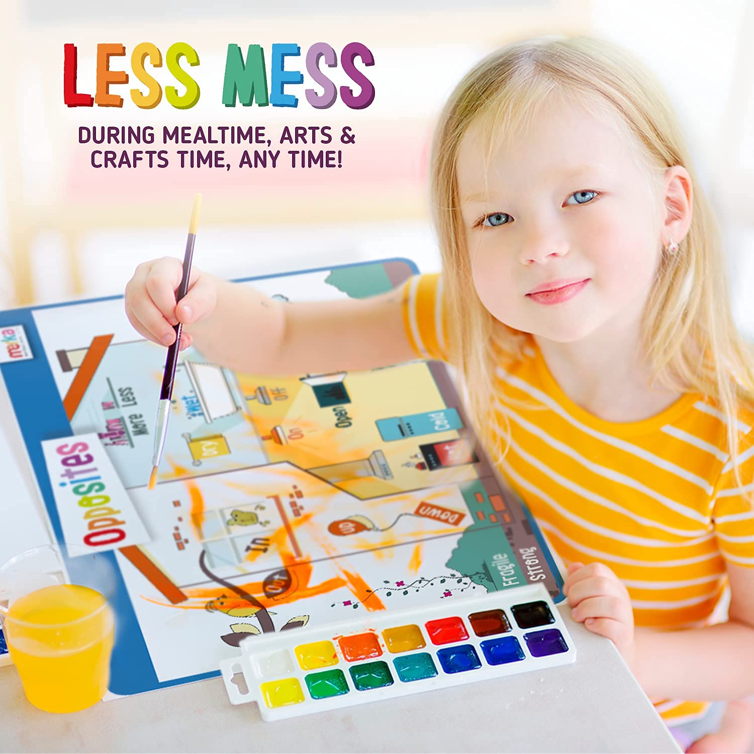 merka kids placemats multicolor design boosts meal-time engagement