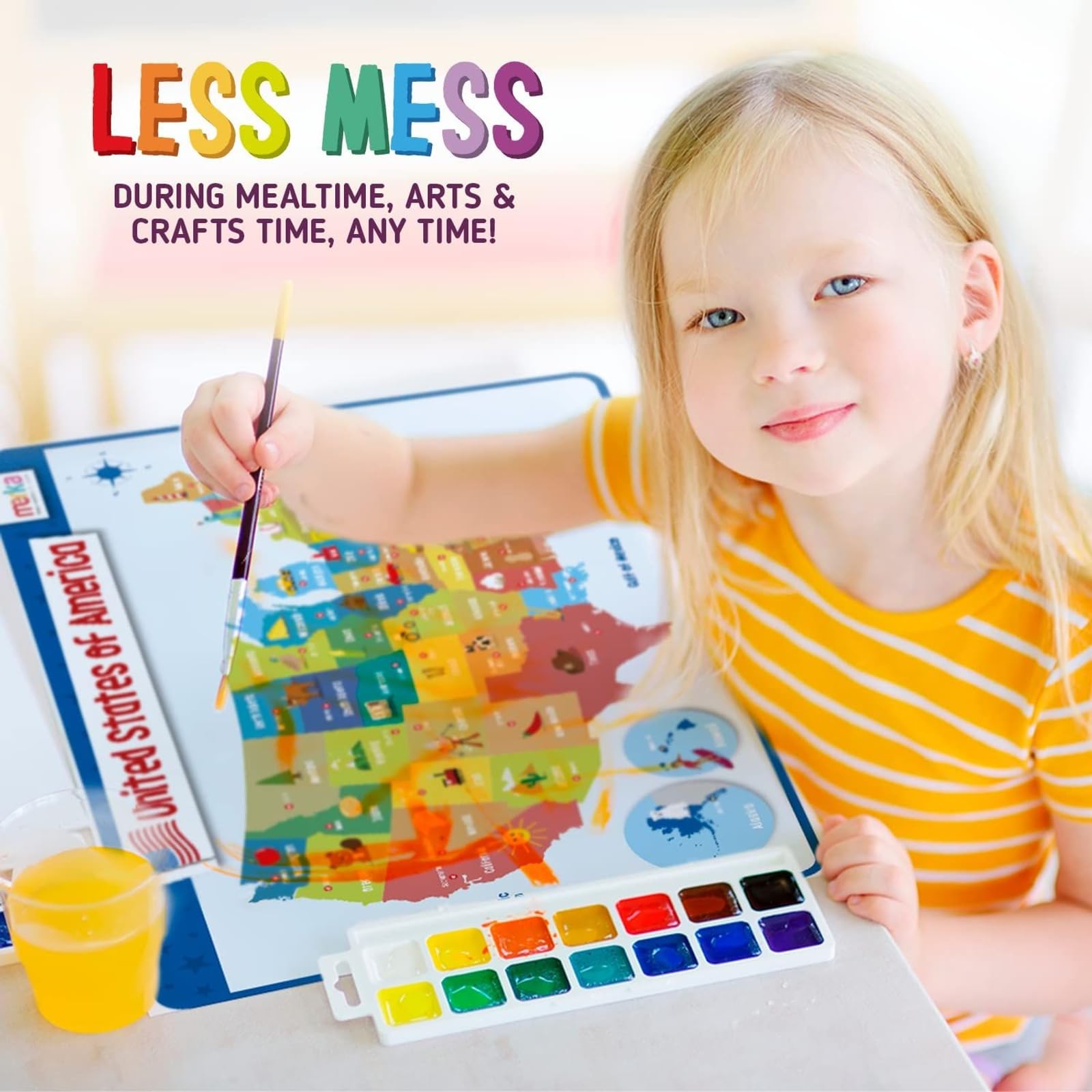 Merka United States Map Placemat doubles as a festive gift idea for curious learners.