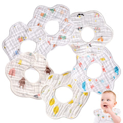 Merlinae Muslin Bibs 6pc front view for drool management