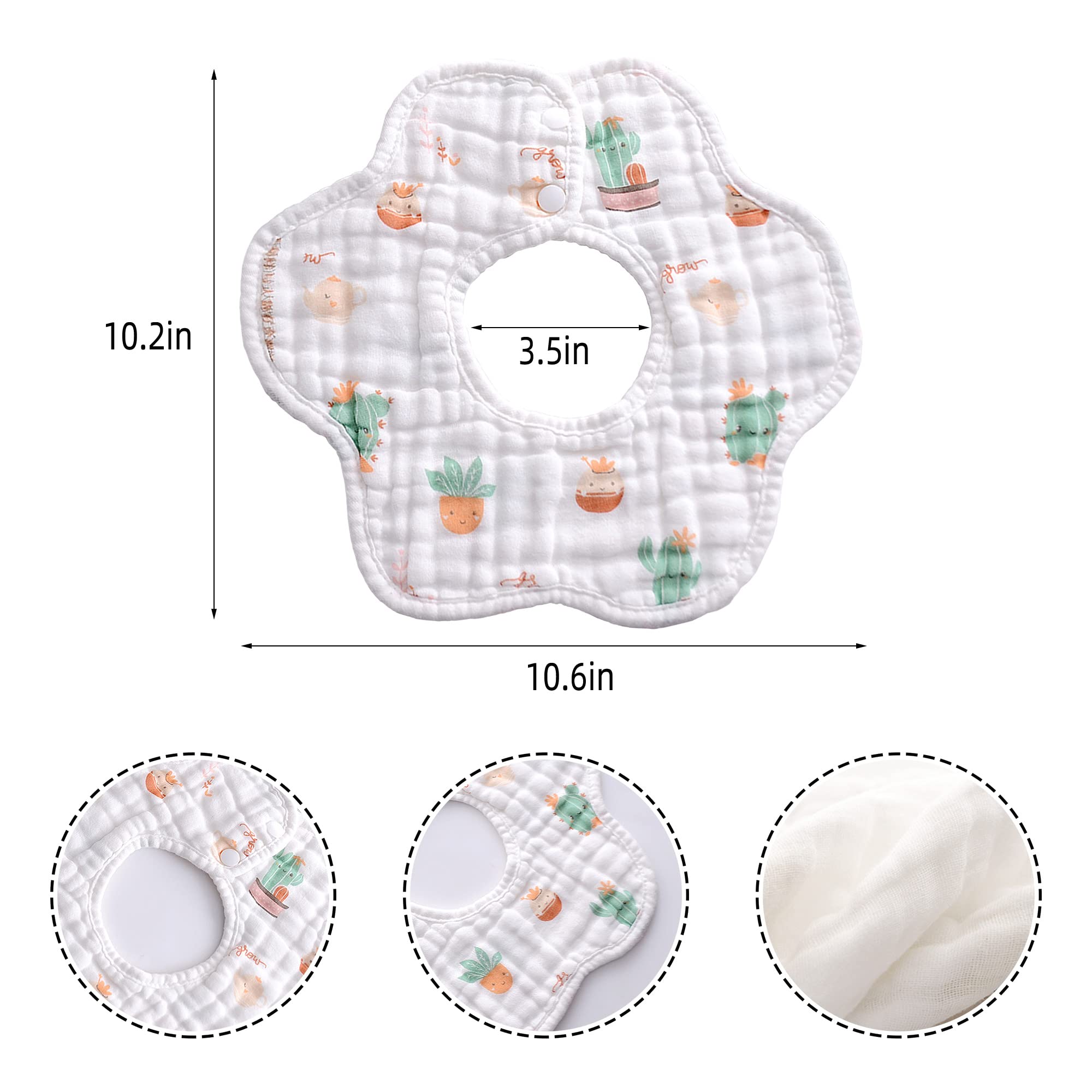 Merlinae Muslin Bibs close-up shows absorbent front layer
