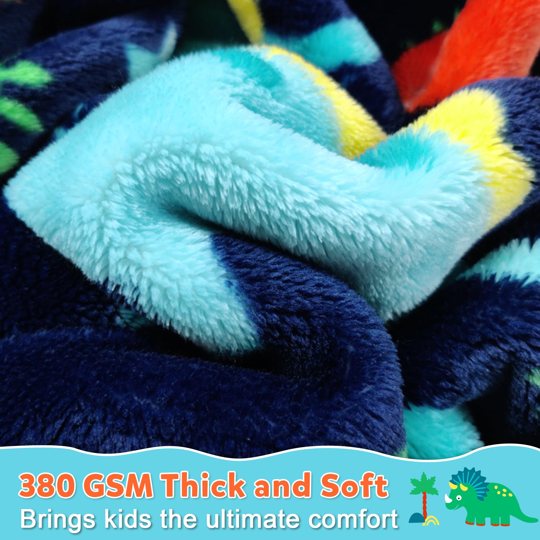Mermaker dinosaur blanket 50x60 inch size is ideal for couch, bed, or reading nooks.