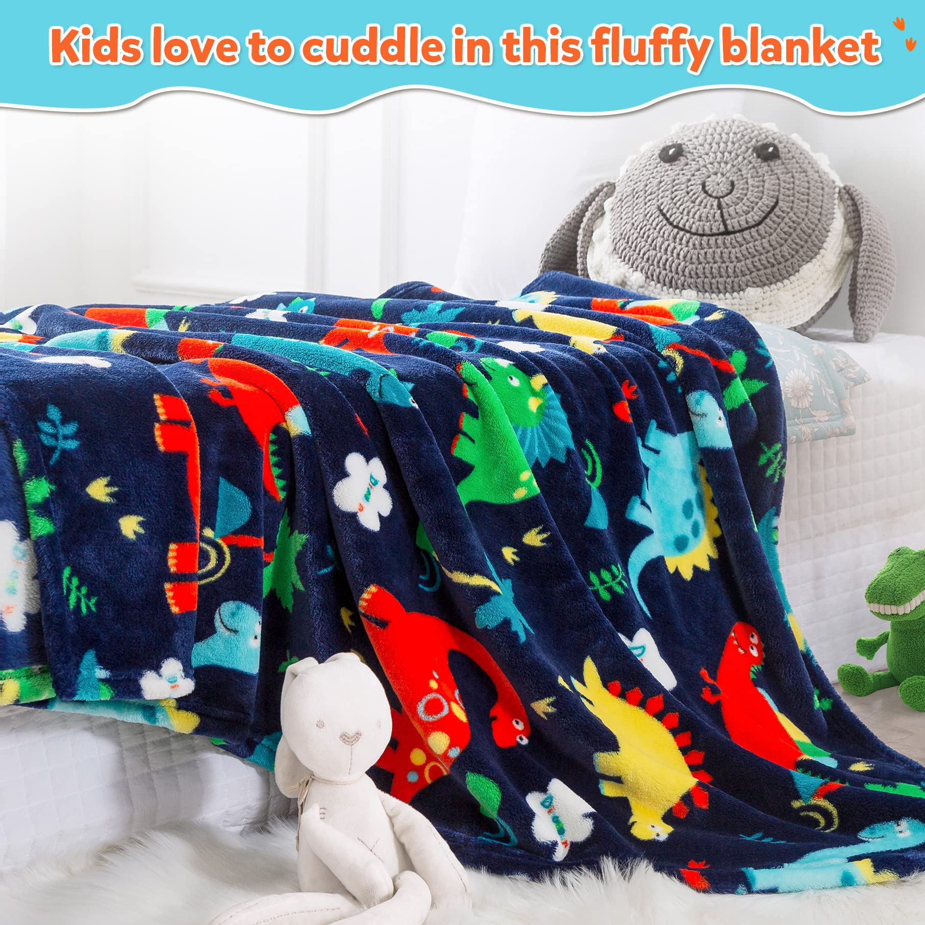 Mermaker dinosaur blanket makes a thoughtful, cheerful gift for kids and parents.