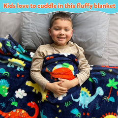 Mermaker dinosaur blanket soft flannel fabric provides skin-friendly warmth for nap time.