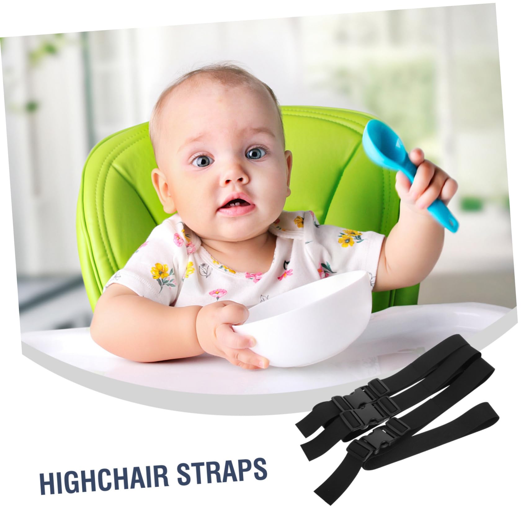 MERRYHAPY booster seat straps universal-buckle demonstrates adjustable fit for chairs.
