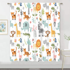 MESHELLY Kids Safari Curtains panel 1 frame a playful room mood with bright, kid-safe decor.