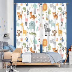 MESHELLY Kids Safari Curtains windows-drapery-room-shot helps visualize a cozy, kid-friendly living space.