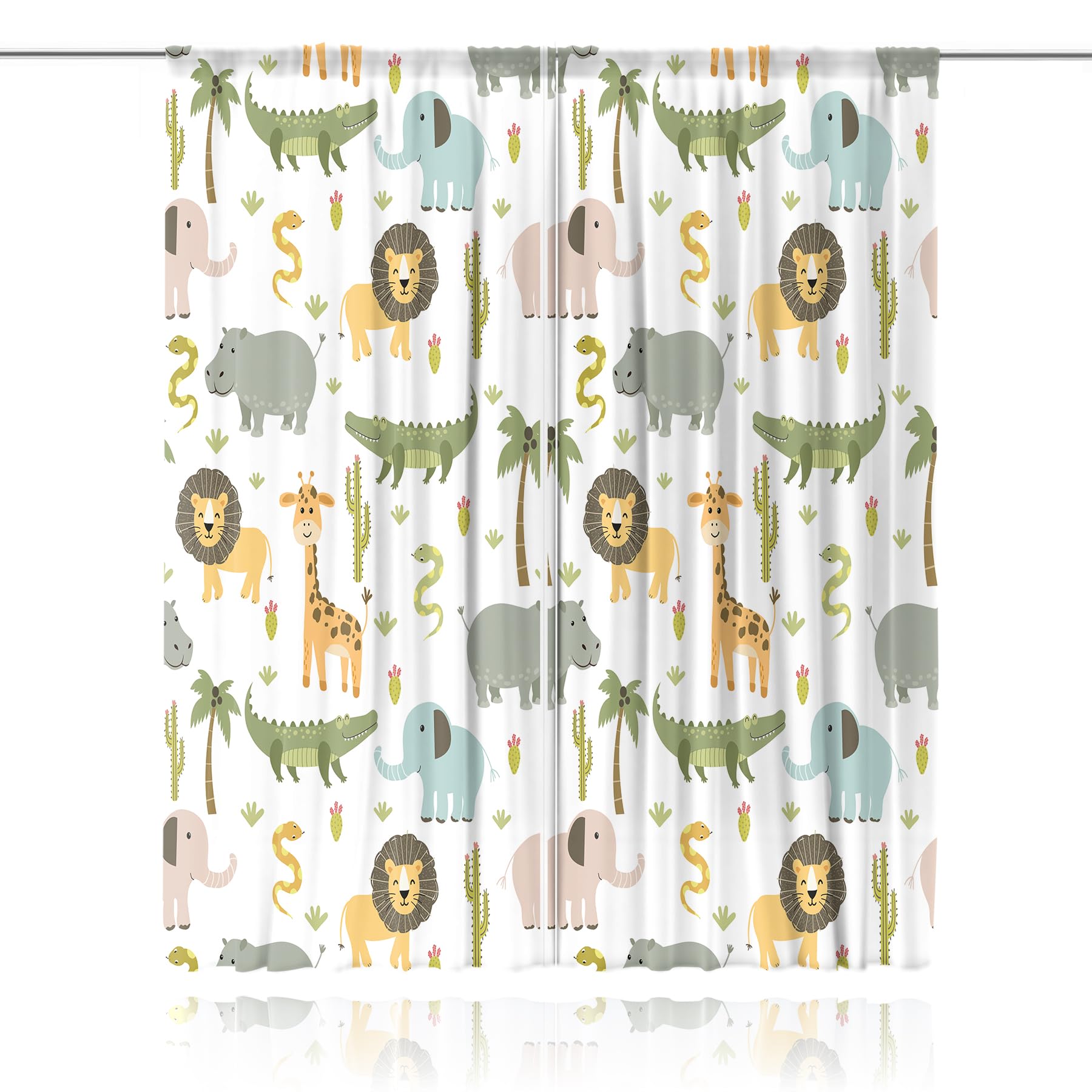MESHELLY safari-animals curtains provide easy care and wrinkle resistance for busy mornings.