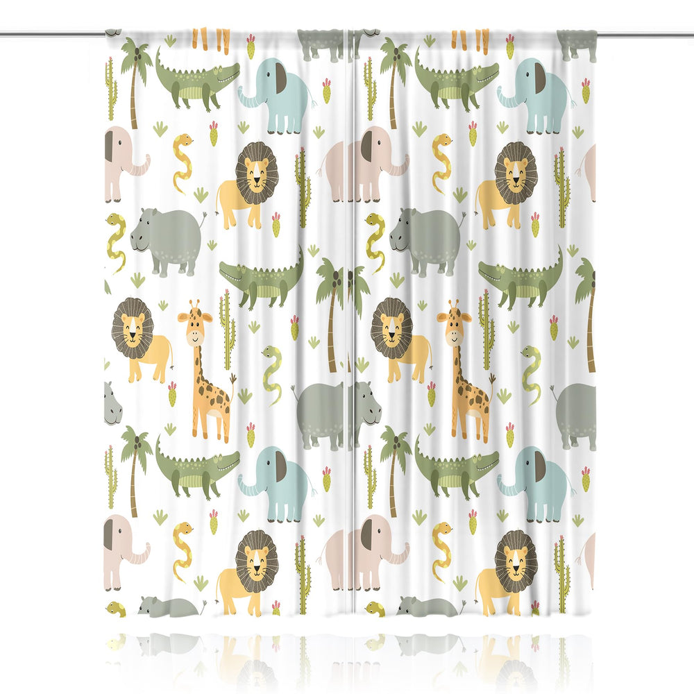 MESHELLY safari-animals curtains provide easy care and wrinkle resistance for busy mornings.