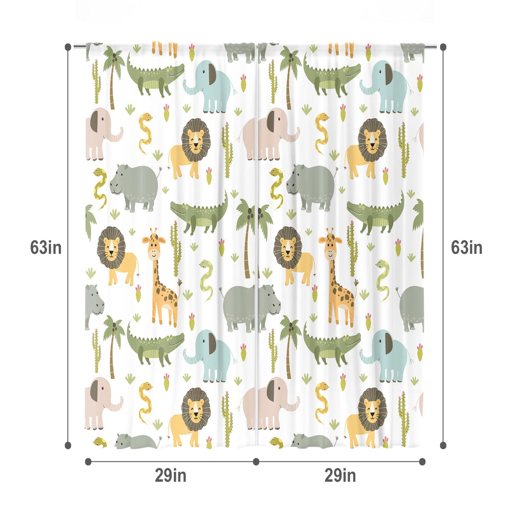 MESHELLY safari-animals curtains add a playful jungle vibe to kids' rooms.