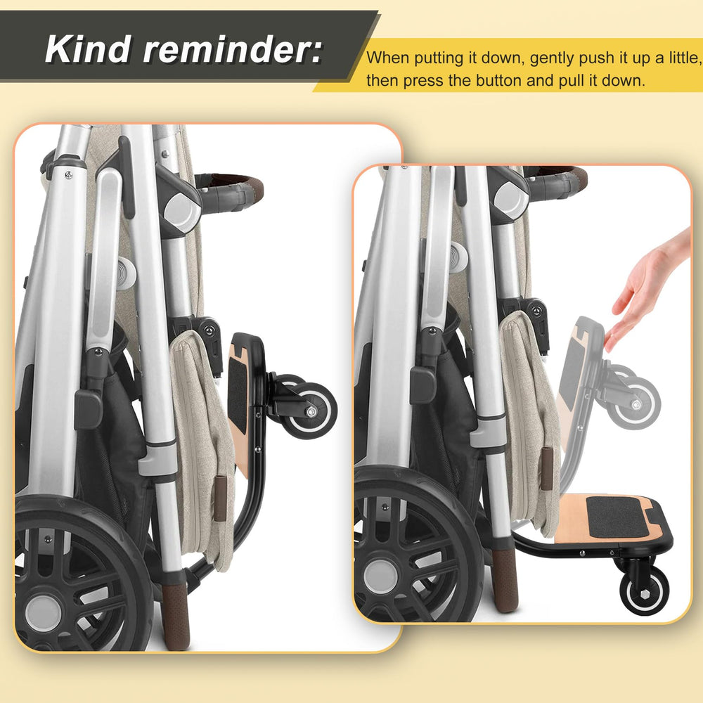 METALBEE piggyback board lightweight design helps parents push with ease.