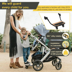 METALBEE piggyback board supports two kids sharing during family strolls.