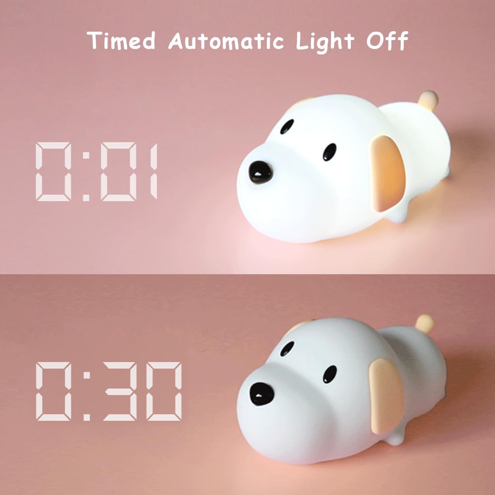 Metanthou LED silicone dog night light featuring a timer for peaceful wind-down