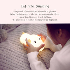 Metanthou LED silicone dog night light charges via USB with long battery life for travel