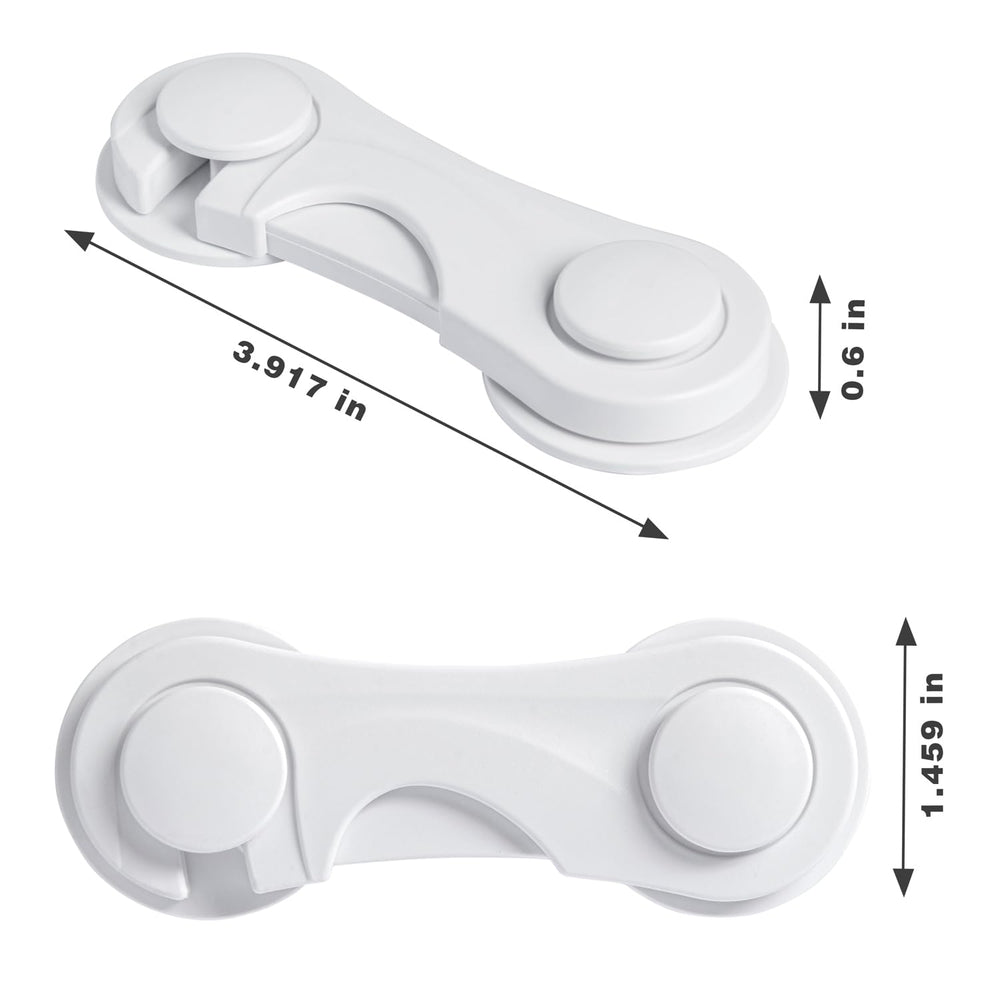 Metoluar kitchen cabinet safety lock installed without drilling for kid-friendly organization.