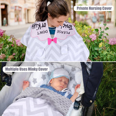 Metplus 2 in 1 car seat cover used as nursing and multi-use baby cover.