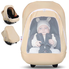Metplus 2in1 car seat canopy on stroller offers versatile protection and privacy