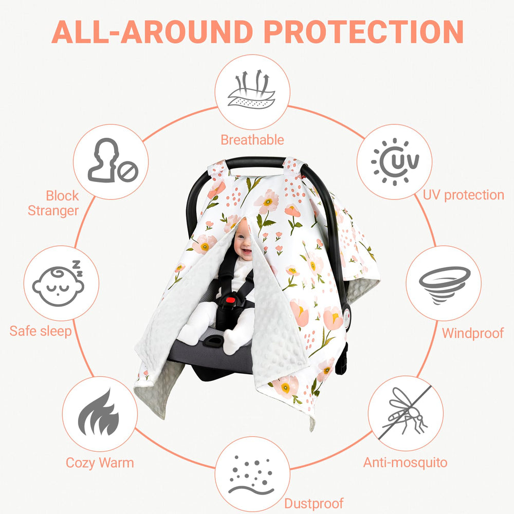 Metplus 2 in 1 cover serves as nursing, stroller, and blanket for on-the-go.