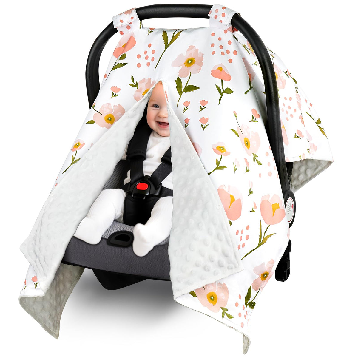 Metplus 2 in 1 car seat cover with peekaboo opening for easy baby checks.