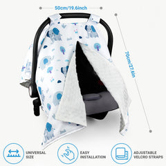 Metplus 360 degree coverage canopy shields baby from sun wind and dust.