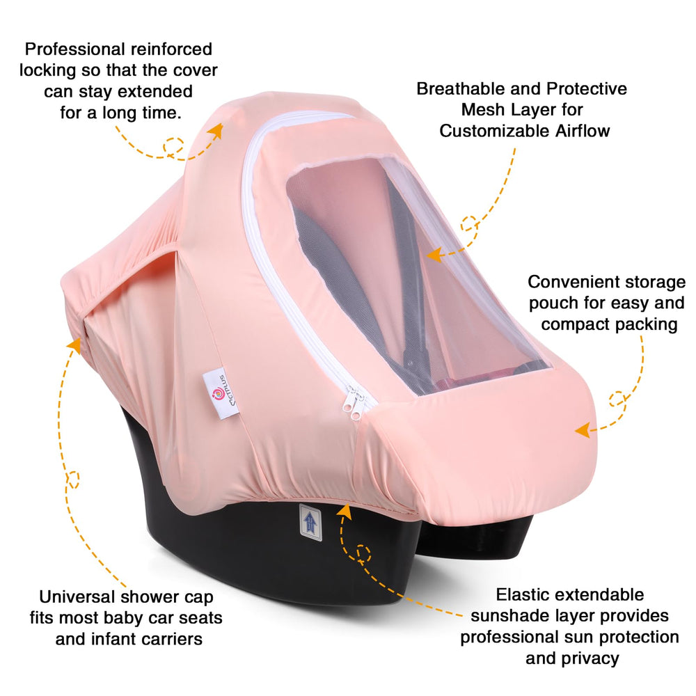 Metplus 360 full-coverage car seat cover blocks wind and sun