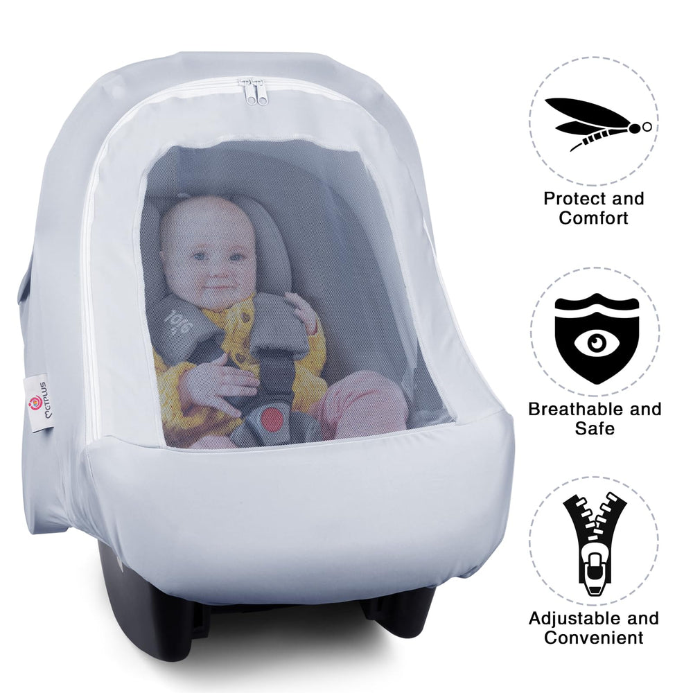 Metplus baby carrier cover uses soft premium fabric for cozy rides.